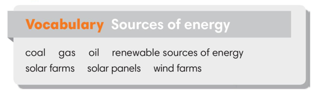 vocabulary sources of energy